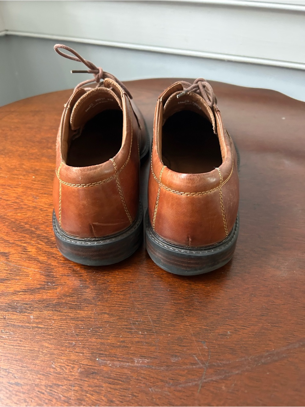 Johnston & Murphy Men’s 11M Brown Leather Derby Dress Shoes Made in India - Picture 4 of 10